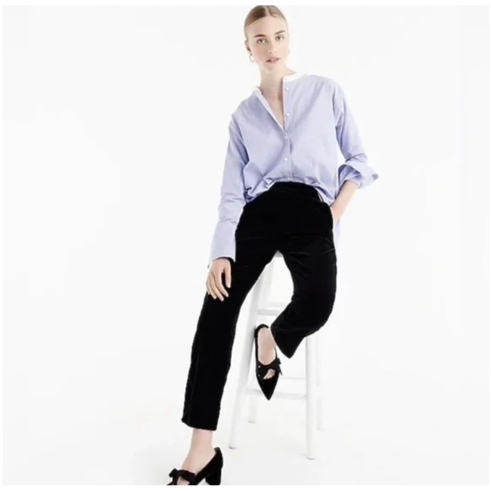J.Crew City Fit Pants 2 Black Velvet Crop Ankle Straight Trousers Pants 79069